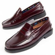 (Rood, 45) Leren Mocassin Voor Heren. Purapiel Castellar2 102508