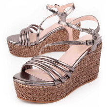 (GRAU, 41) Damen-keilsandalen. Montevita Salia10 103012