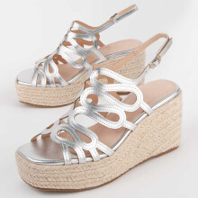 (SILBER, 39) Damen-keilsandalen. Montevita Salia2 102919