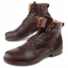 (Braun, 45) Herren-lederstiefel. Purapiel Bottiel3 104920