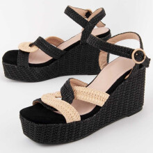 (Schwarz, 36) Damen-keilsandalen. Montevita Salia11 103014