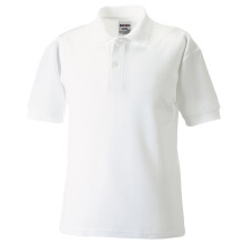 (11-12, White) Jerzees Schoolgear Childrens 65/35 Pique Polo Shirt (Pack of 2)