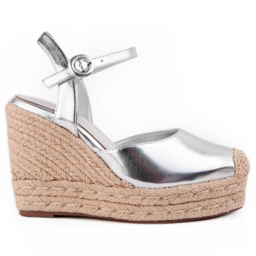 (Argento, 38) Espadrillas Con Zeppa Da Donna Montevita Balenci 102927 1
