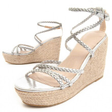 (Silber, 38) Espadrille-keilsandale Für Damen. Montevita Wesparto6 88504