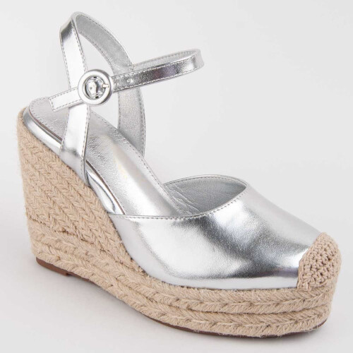 (Argento, 38) Espadrillas Con Zeppa Da Donna Montevita Balenci 102927 2