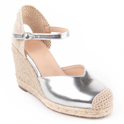 (Argento, 40) Espadrillas Con Zeppa Da Donna Montevita Balenci4 102906 2