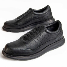 (Schwarz, 42) Herren-lederschuh. Purapiel Confore7 98989