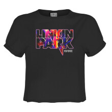 (M, Charcoal) Amplified Womens/Ladies New Divide Linkin Park Crop Top