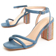 (Blau, 40) Damen-sandalen Mit Absatz. Montevita Sandrarey7 90507