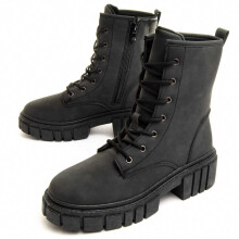 (Schwarz, 36) Bequemer Damenstiefel. Montevita Militarsuav 77300