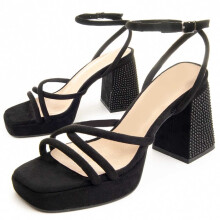 (Schwarz, 39) Damen-sandalen Mit Absatz. Montevita Festsand 88512