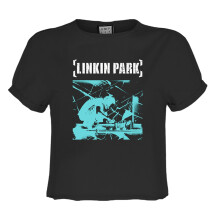 (S, Charcoal) Amplified Womens/Ladies Meteora Xray Linkin Park Crop Top