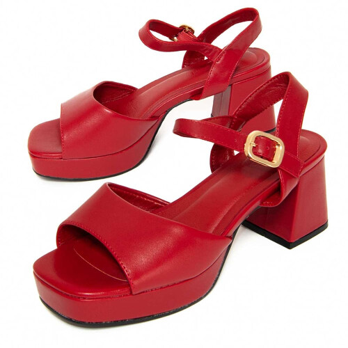 (ROT, 38) Damen-sandalen Mit Absatz. Montevita Comodosan 105011