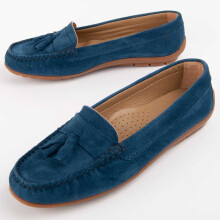 (Blau, 38) Lederslipper Für Damen. Purapiel Meilis4 103042