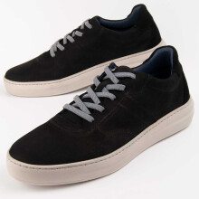 (Noir, 43) Baskets En Cuir Pour Hommes. Purapiel Novas 102772