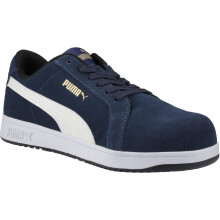(13 UK, Navy) Puma Safety Mens Iconic Suede Low Safety Trainers