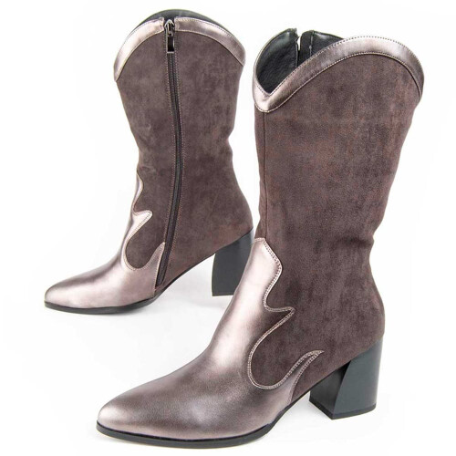 (Grau, 39) Damenstiefel Mit Absatz. Montevita Tejan8 100947