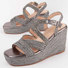 (GRAU, 39) Damen-keilsandalen. Montevita Salia7 102977