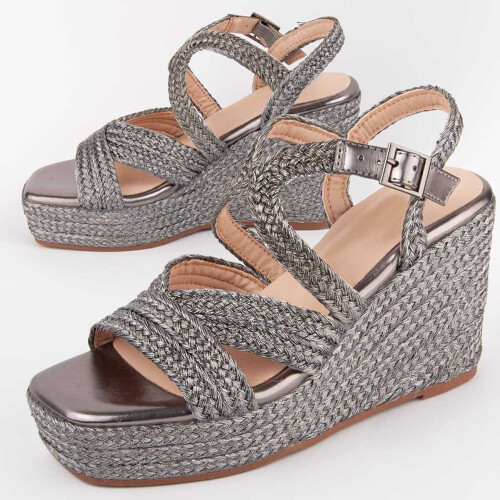 (GRAU, 37) Damen-keilsandalen. Montevita Salia7 102977