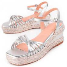 (SILBER, 39) Damen-keilsandalen. Montevita Salia4 102969