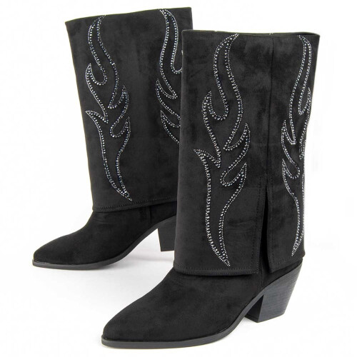 (Schwarz, 36) Damenstiefel Mit Absatz. Montevita Faldde2 100930