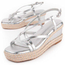 (SILBER, 39) Damen-keilsandalen. Montevita Salia5 102971