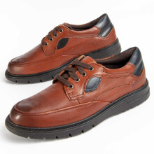 (Braun, 40) Herren-lederschuh. Purapiel Confore 98977