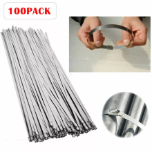 100Pcs Stainless Steel Metal Cable Zip Ties Self-locking Cable Tie Heavy Duty UK