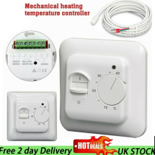 16A Electric UnderFloor Heating Thermostat Control Switch White + Floor Sensor
