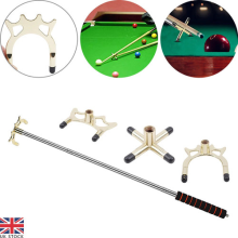 Billiards Pool Cue Stick Bridge Telescopic Snooker Cue Rest + 3 Bridge Head UK