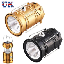 Solar LED Camping Lantern Portable Outdoor Garden Hanging Tent Light Lamp UK