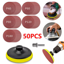 50Pcs Sanding Disc Hook & Loop 125mm Attachment Drill Grinder Backing Pad Kit UK