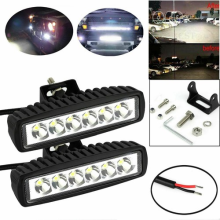 2x 18W LED Work Light Car Flood Lamp Bulb Bar Reversing For Off Road Jeep SUV UK