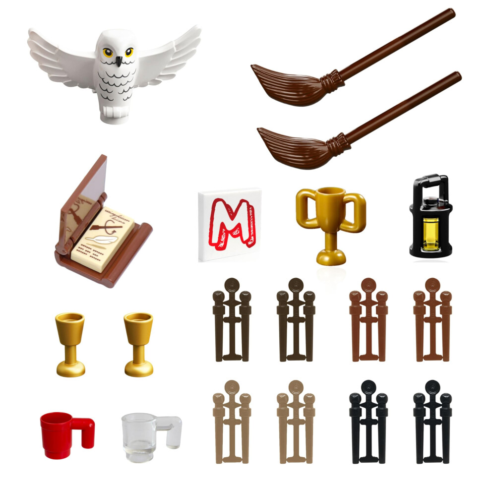 Photos - Construction Toy Lego Harry Potter Minifigure Accessory Pack - Owl Magic Spell Book, Wands, Brooms, Goblets, and Lamp Accessories hp000-acces