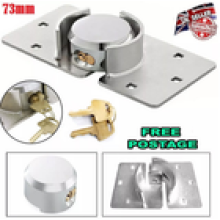 73mm Round Padlock Hasp Set Shutter Door Shed Lock Security Chrome Heavy Duty UK