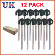 12PCS Tent Pegs Steel Ground Pegs with Plastic Stopper Heads Camping Gazebo Pegs