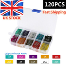 120Pcs Mini Auto Blade Fuses Box Assorted Car Van Bike Fuse 5 10 15 20 25 30A UK