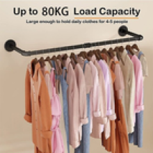 Industrial Pipe Clothing Rack Wall Mounted Clothes Rail Hanging Display Tool UK