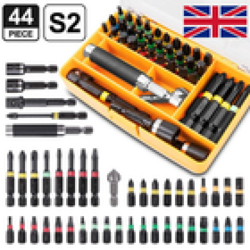 44 Pieces Impact Drill Screw Driver Nut Bit Magnetic Set 1/4âHex Shank Tool UK
