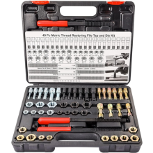 49PCS Thread Repair Chaser Tool UNC UNF Metric Thread Restorer Kit