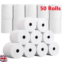50 Rolls Thermal Rolls 57x40mm Cash Credit Card Machine Receipt Paper Till Roll