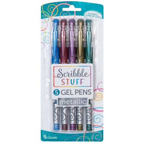 Mattel Mega Brand Skrivverktyg - Scribble Stuff 5 Metallic Gelpennor