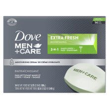 DOVE MEN + CARE Savon 3 en 1 Nettoyant Corps, Visage et Rasage Extra Frais