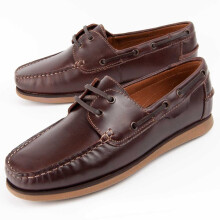 (Brown, 44) Nautical Leather For Men. Purapiel Puranautic7 102733