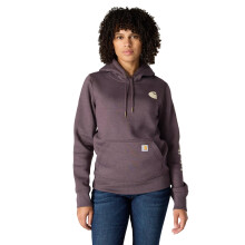 Sweatshirt Femme Carhartt Logo Relaxed Fit, Blackberry Heather, 2X