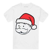 (XL, White) Monopoly Unisex Adult Santa Hat T-Shirt