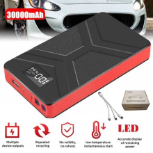 30000mAh 12V Car Jump Starter Pack Booster Battery Charger Emergency Powe Bank