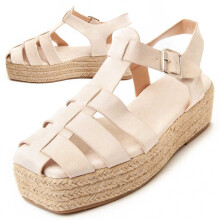 (Beige, 40) Plateau-sandalen Für Damen. Montevita Mecali 91080