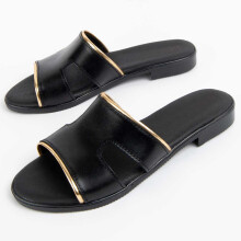 (Schwarz, 36) Ledersandale Für Damen. Purapiel Hacca 102708