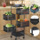 Vegetable Shelf Rack Tier Mobile Kitchen Utility Rotating Storage 6 Cart Trolley 1